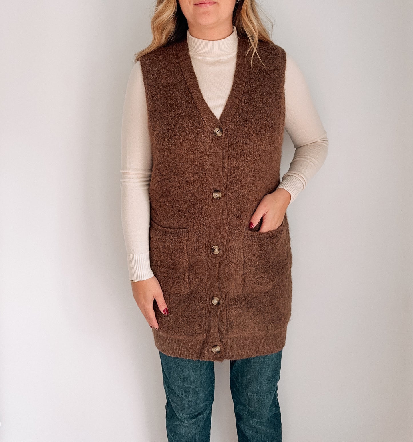Bella Teddy Knit Long Vest