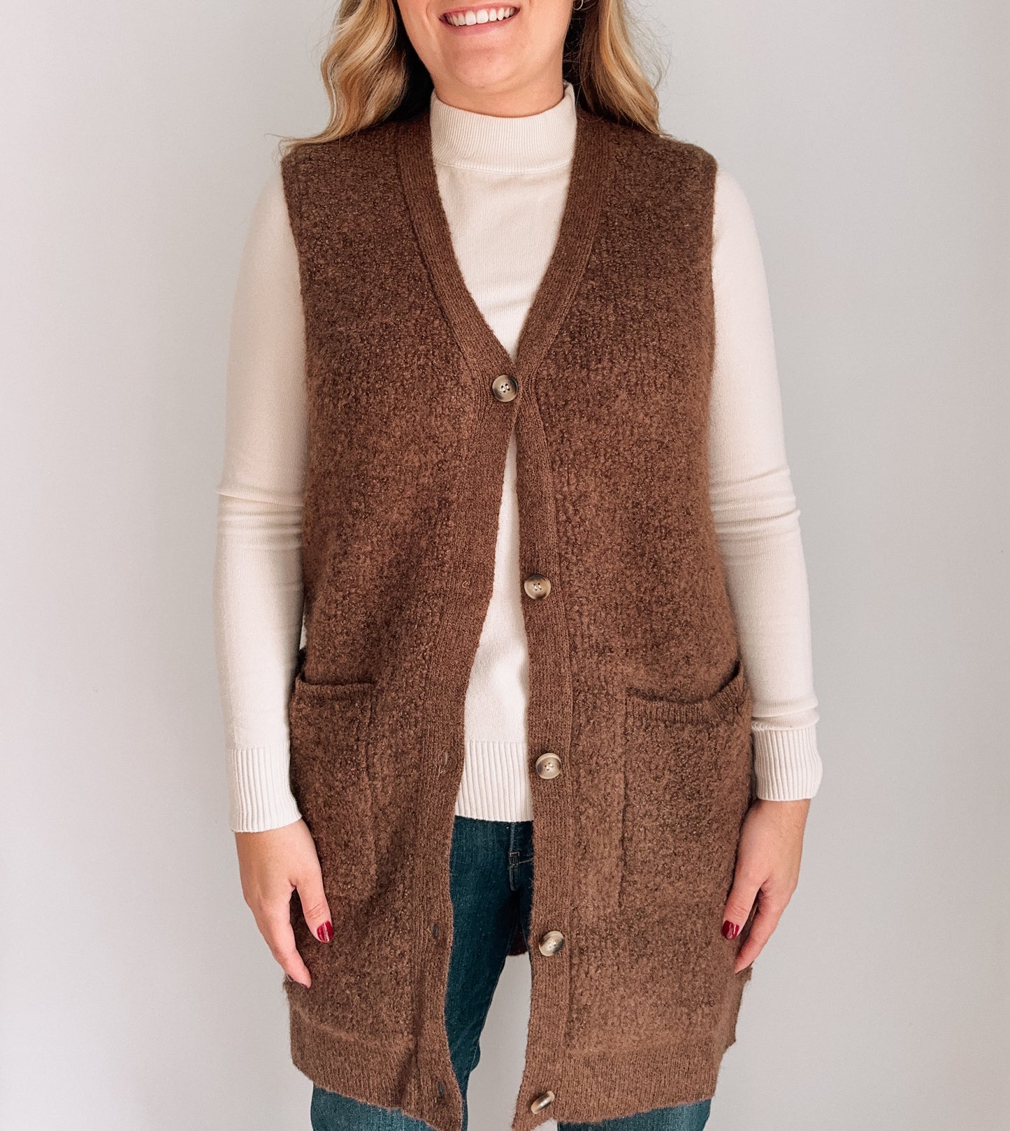 Bella Teddy Knit Long Vest