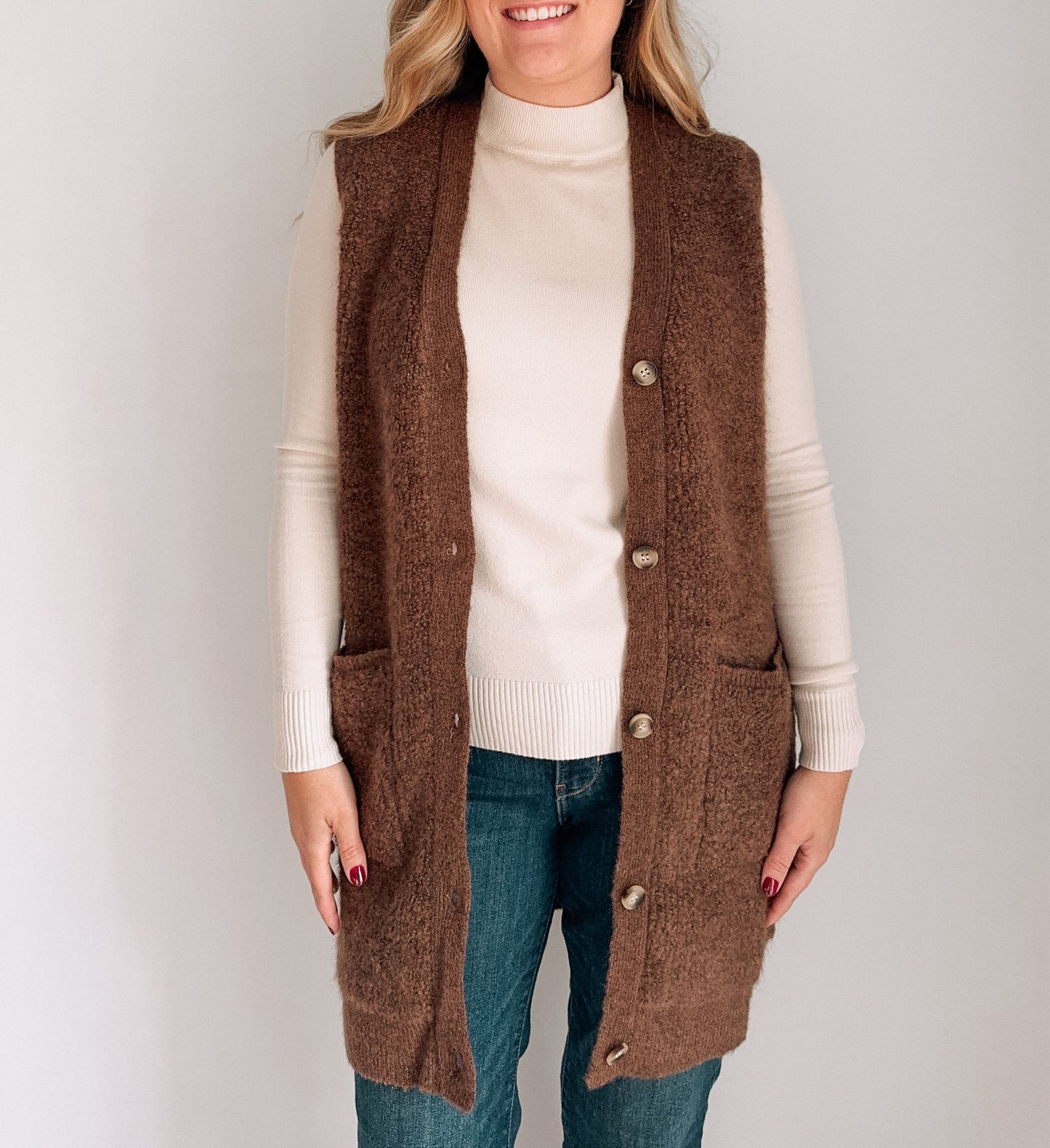 Bella Teddy Knit Long Vest