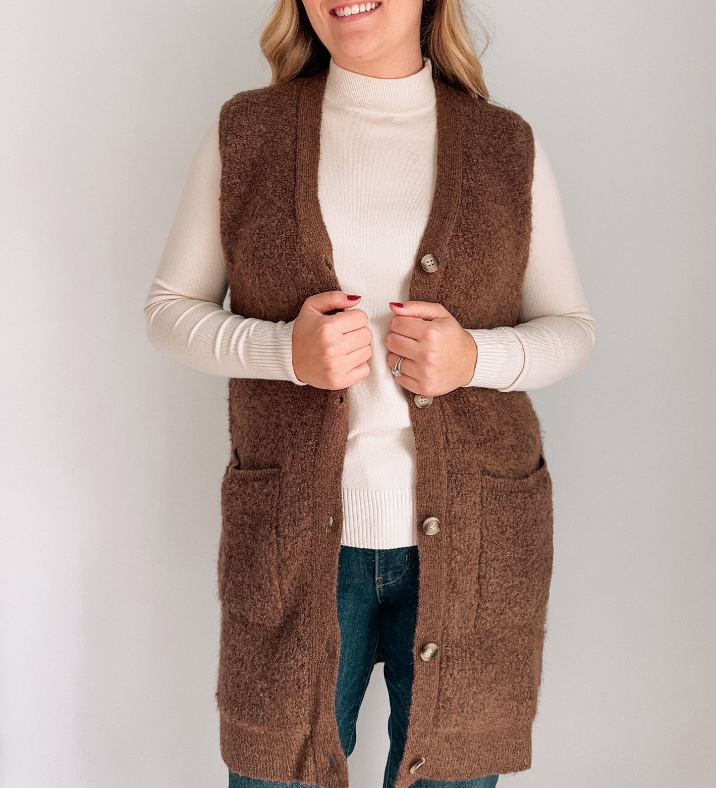Bella Teddy Knit Long Vest