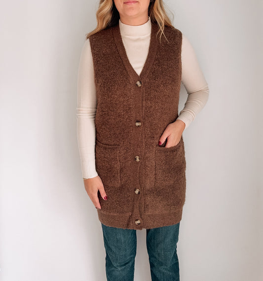Bella Teddy Knit Long Vest