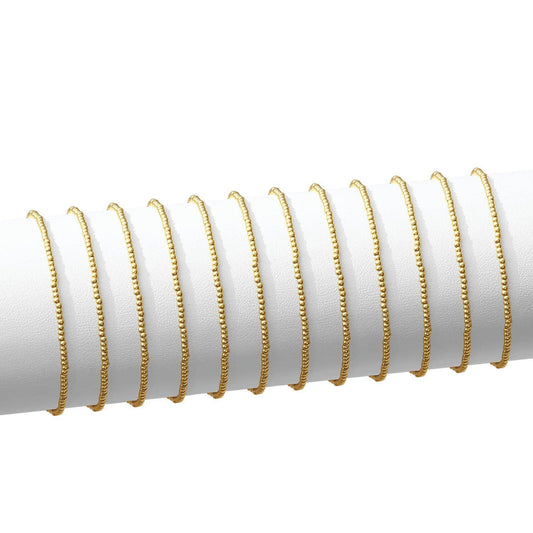 2mm Gold Beaded Bracelets