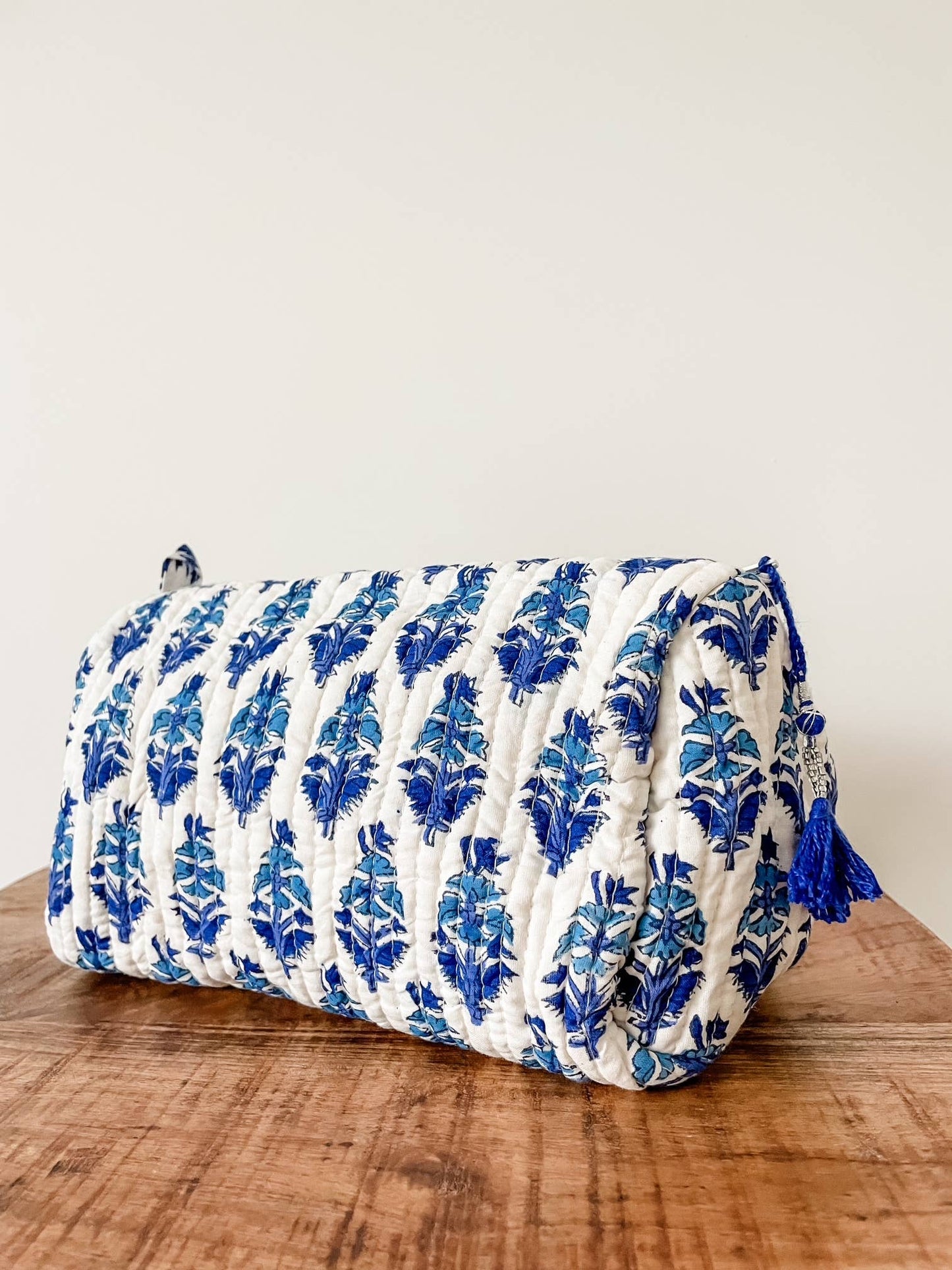 Royal Blue Block Print Pouch