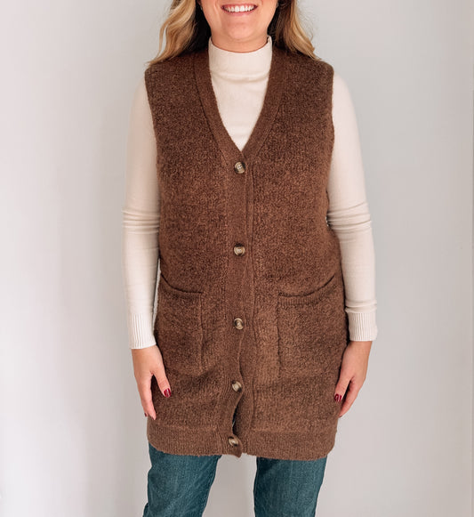 Bella Teddy Knit Long Vest