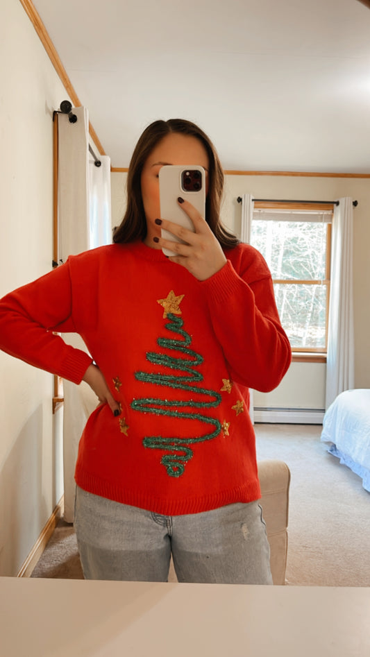 Christmas Tinsel Tree Sweater