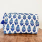 Royal Blue Block Print Pouch