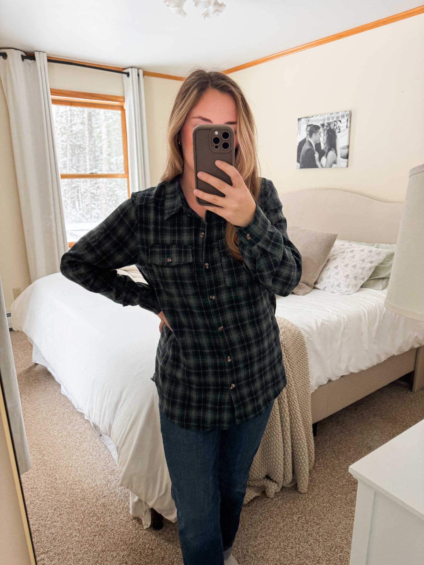 Pine Tree Plaid Button Down