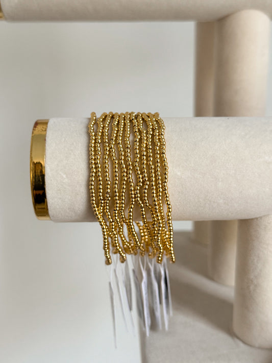 2mm Gold Beaded Bracelets