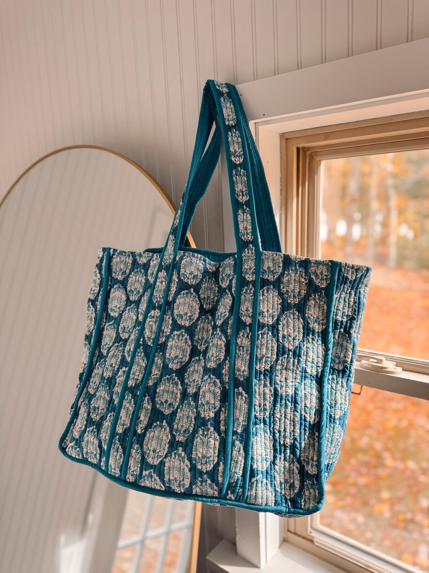 Blue Buta Block Print Tote Bag