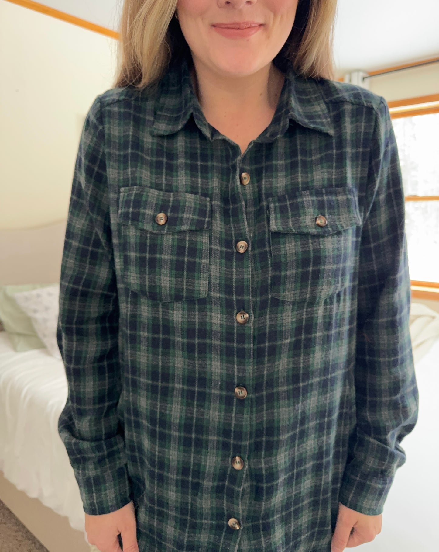 Pine Tree Plaid Button Down