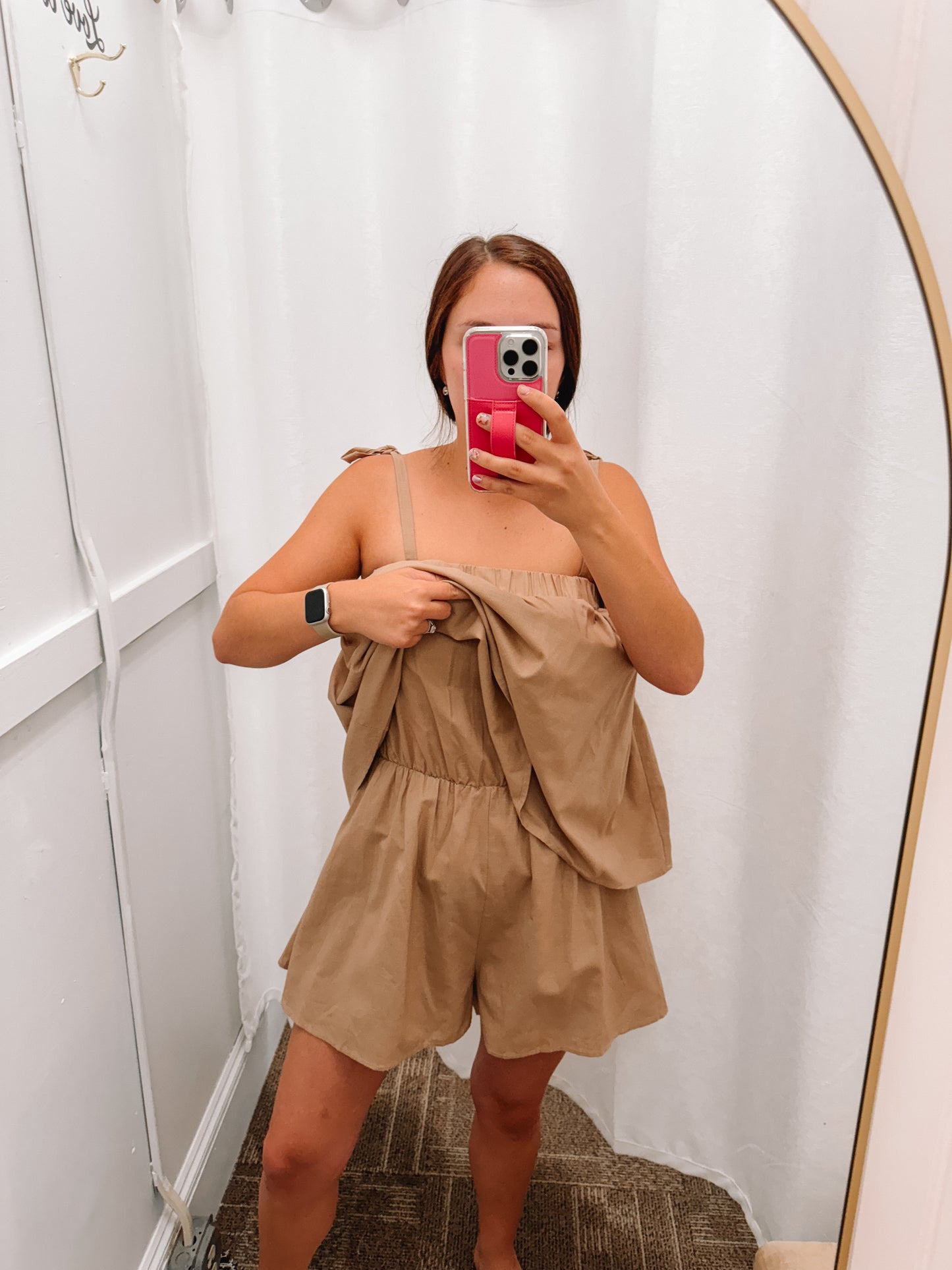 Shoulder Tie Layered Romper