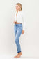 High Rise Contrast Hem Crop Skinny Jeans - Risen Rose